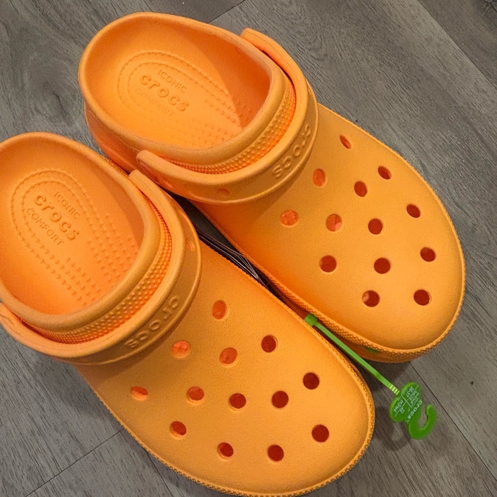 Womens Orange Platform Crocs NWT